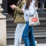 Katie Holmes in an Olive Jacket Was Seen Out with Her Daughter Suri in New York 03/29/2023