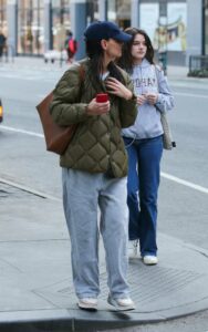 Katie Holmes in an Olive Jacket