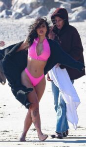 Kim Kardashian in a Pink Bikini