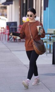 Lucy Hale in a Black Leggings