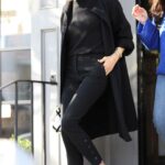 Meghan Markle in a Black Coat Leaves Gracias Madre in West Hollywood 03/08/2023