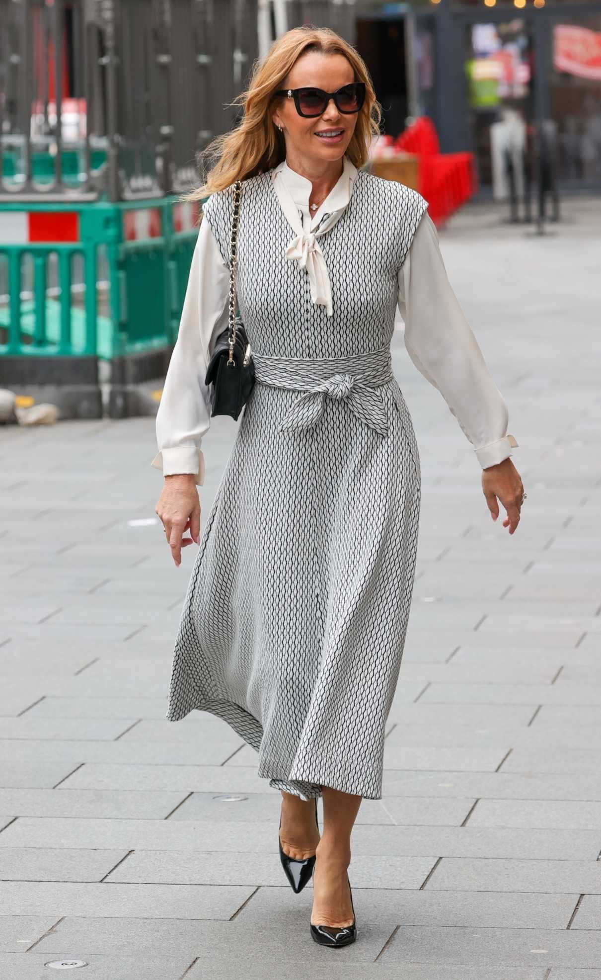Amanda Holden in a Grey Dress