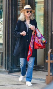 Blythe Danner in a Black Cardigan