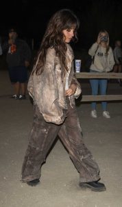 Camila Cabello in a Brown Denim Suit