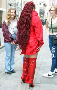 Chloe Bailey in a Red Ensemble