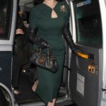 Dita Von Teese in a Green Dress Enjoys a Night Out with Friends at Bacchanalia Restaurant in Mayfair in London 04/01/2023