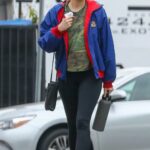 Elizabeth Olsen in a Black Sneakers Was Seen at a Carwash in Los Angeles 04/12/2023