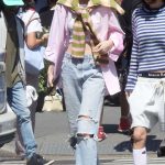 Gigi Hadid in a Blue Ripped Jeans Was Seen Out in New York 04/20/2023