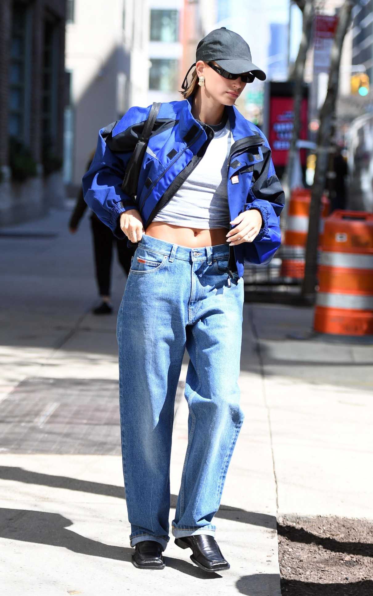 Hailey Bieber in a Black Cap Was Seen Out in Manhattan in New York City ...