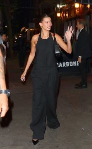 Hailey Bieber in a Black Outfit