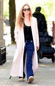 Jennifer Lawrence in a Pink Coat