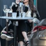 Jennifer Metcalfe in a Black Flip-Flops Has a Relaxing Drink in Cheshire 04/07/2023