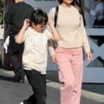 Jordana Brewster in a Pink Pants Was Seen Out with Her Son in Brentwood 04/07/2023