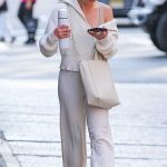 Lea Michele in a White Ensemble Was Seen Out in New York 04/21/2023