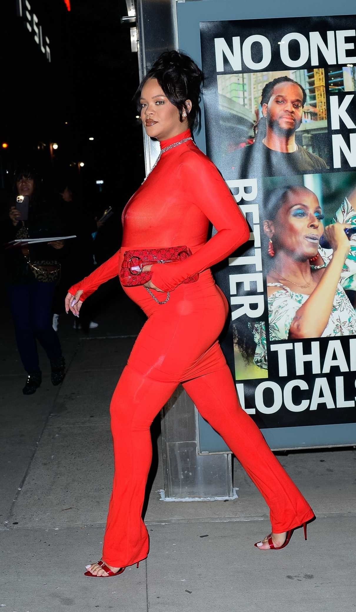 Rihanna in a Red Outfit