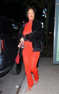 Rihanna in a Red Outfit