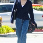 Riley Keough in a Navy Blue Cardigan Was Seen Out in Calabasas 04/10/2023