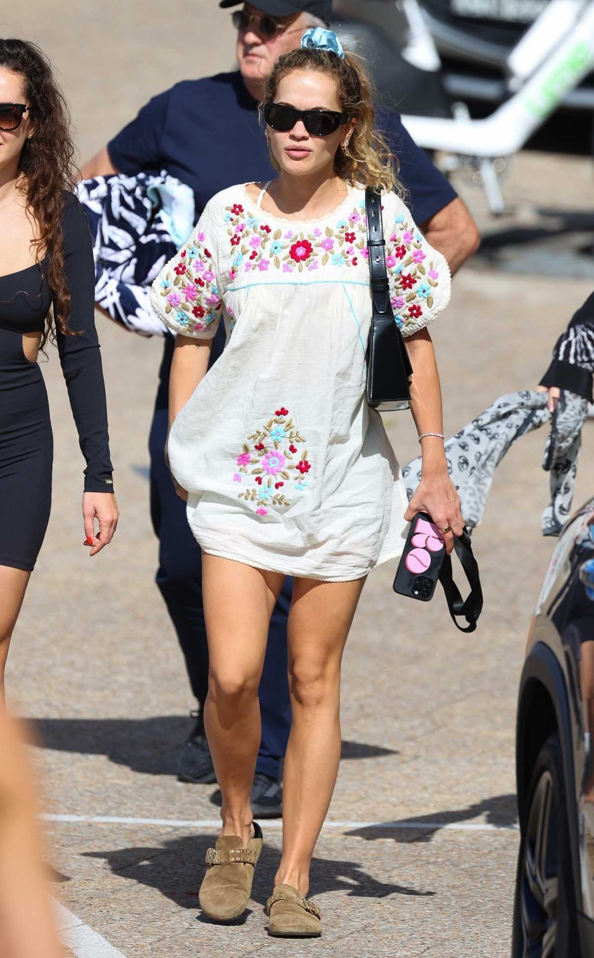 Rita Ora in a Floral T-shirt