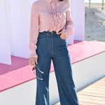 Simona Tabasco in a Pink Blouse Attends Photocall During the 6th Canneseries International Festival : Day Five in Cannes 04/18/2023