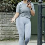 Sophie Kasaei in a Grey Leggings Was Seen Out in Essex 03/30/2023