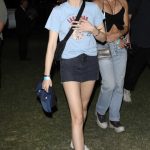 Zoey Deutch in a Baby Blue Tee Arrives at 2023 Coachella Valley Music and Arts Festival in Indio 04/14/2023