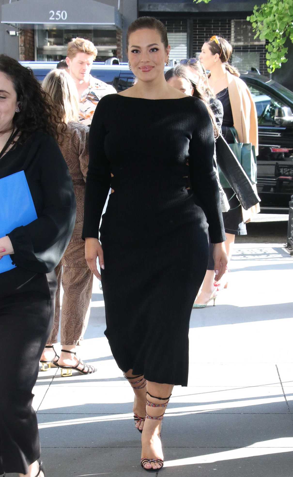 Ashley Graham in a Black Dress