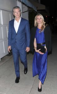 Jennifer Siebel Newsom in a Blue Dress