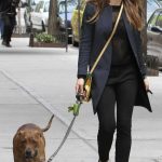 Jessica Biel in a Black Outfit Walks Her Dog in New York 05/18/2023
