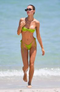Joy Corrigan in a Neon Green Bikini
