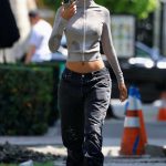 Juliana Nalu in a Grey Yeezy Top Was Seen Out in West Hollywood 05/18/2023