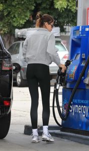 Kaia Gerber in a Black Leggings