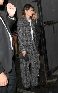 Kristen Stewart in a Grey Pantsuit