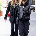 Leni Klum in a Black Leather Jacket Was Seen Out with Heidi Klum in the Meatpacking District in New York City 05/04/2023