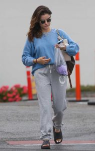Lucy Hale in a Grey Sweatpants