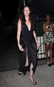 Nicole Trunfio in a Black Dress