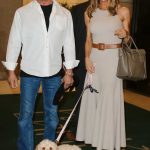 Sylvester Stallone Poses with Jennifer Flavin and their Family Dog While Promoting Reality Show The Family Stallone in New York 05/11/2023