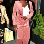 Viola Davis in a Pink Pantsuit Leaves the Crustacean Restaurant in Beverly Hills 05/09/2023