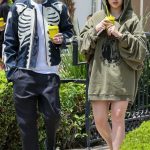 Alabama Barker in an Olive Hoodie Was Seen Out with Travis Barker in Calabasas 06/02/2023
