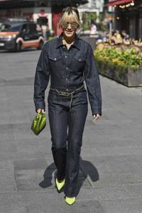 Ashley Roberts in a Black Denim Suit