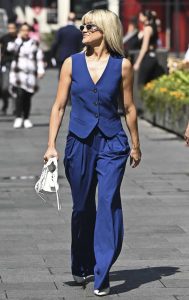 Ashley Roberts in a Blue Trouser Suit