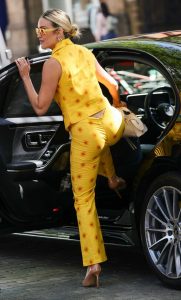 Ashley Roberts in a Bright Yellow Pantsuit