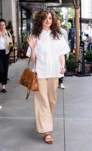 Emmy Rossum in a White Blouse