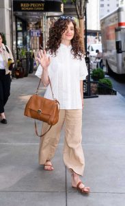 Emmy Rossum in a White Blouse