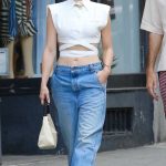 Julianne Hough in a White Blouse Was Seen Out in Manhattan in New York City 06/18/2023