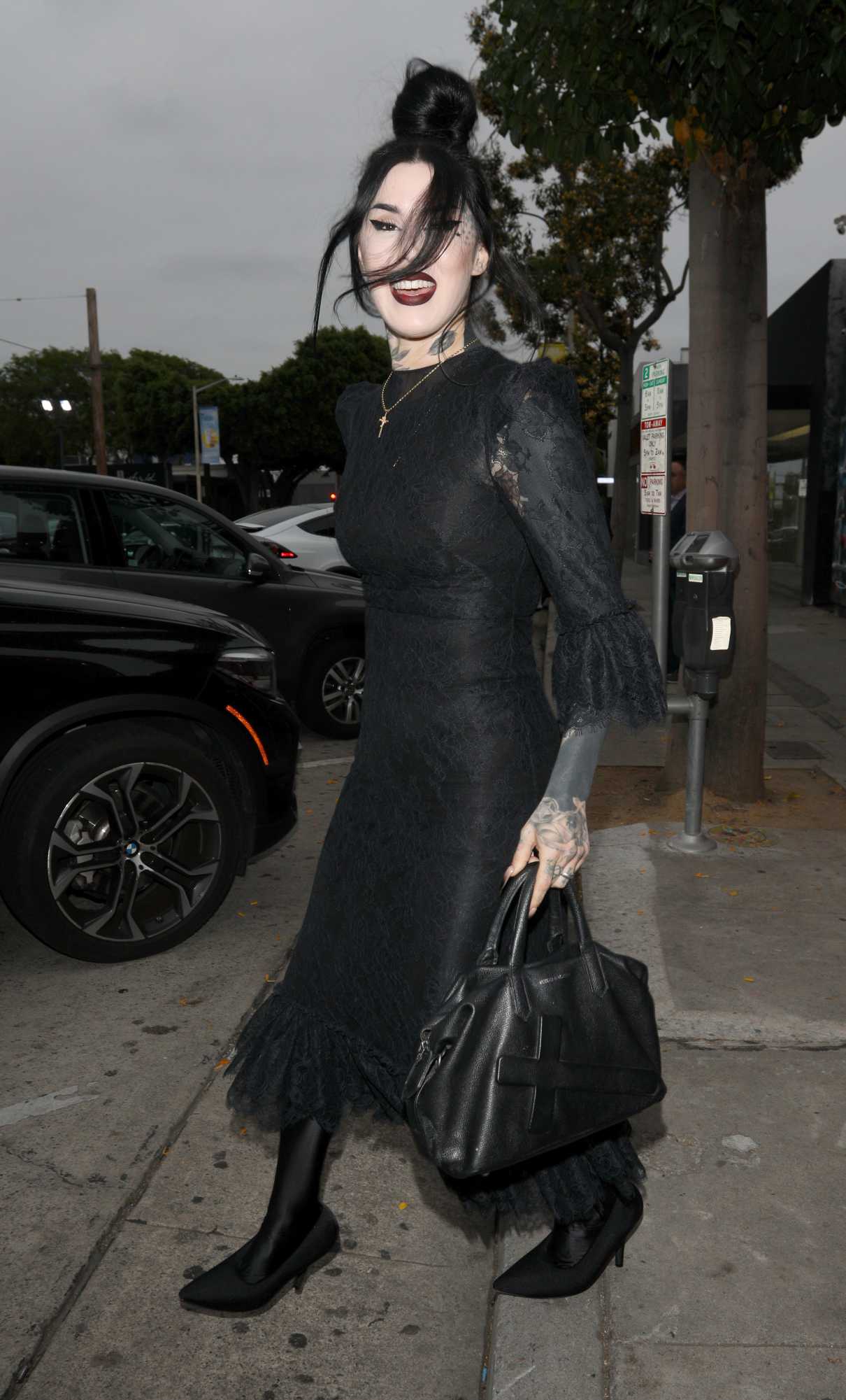 Kat Von D in a Black Dress