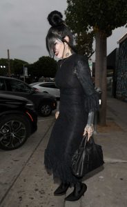 Kat Von D in a Black Dress