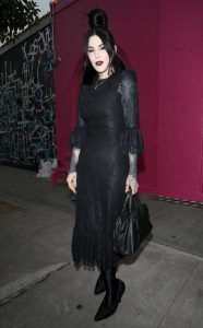 Kat Von D in a Black Dress