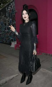 Kat Von D in a Black Dress