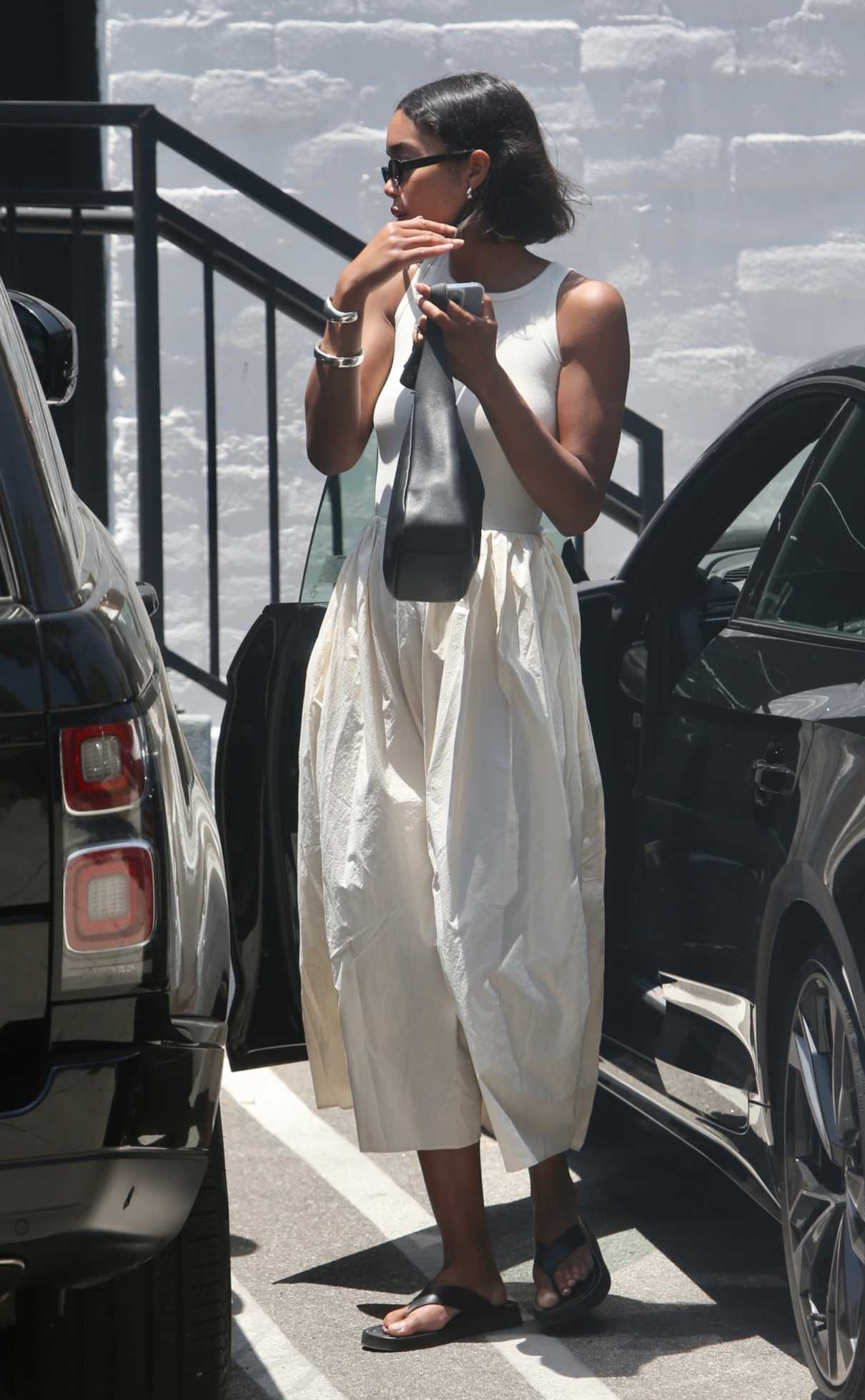 Laura Harrier in a White Tank Top