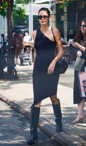 Nicole Trunfio in a Black Dress